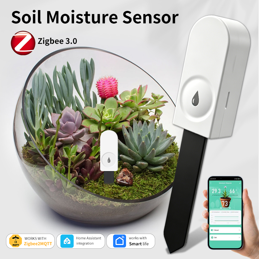 Smart Garden Sensors - Slimme ZigBee Bodemvochtsensor Temperatuur-vochtigheidsmeter Detector Thermo-hygrometer