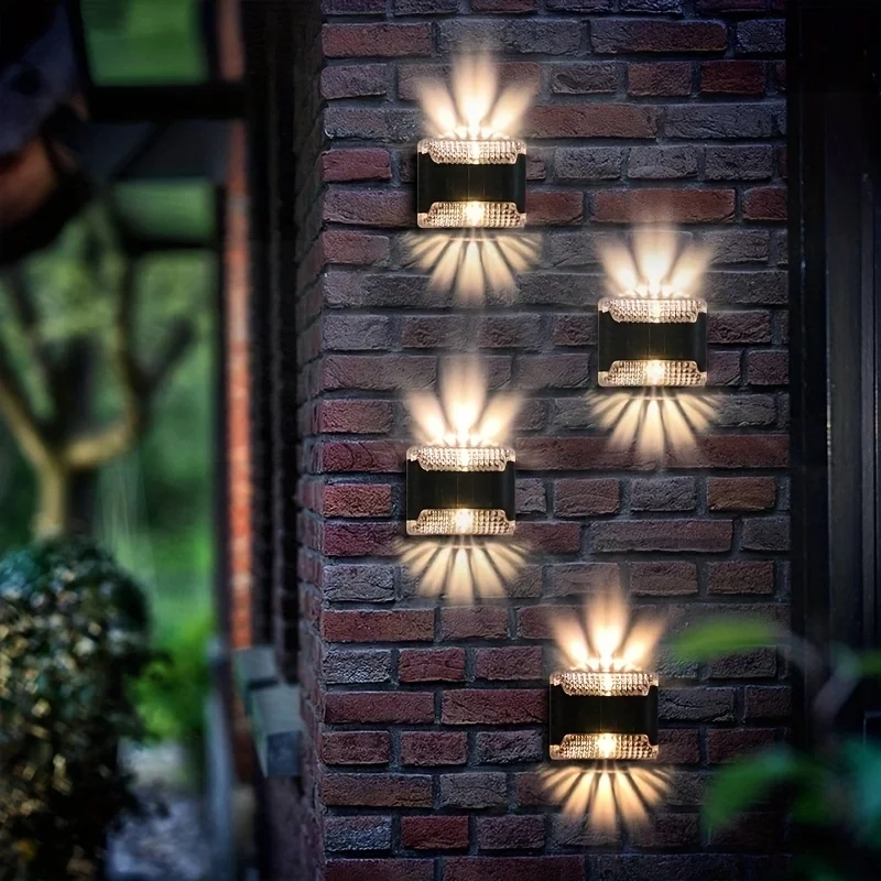 Smart Garden Light Controller - 4-delige zonne-wandlamp: LED-ingangslamp voor buiten, waterdicht,