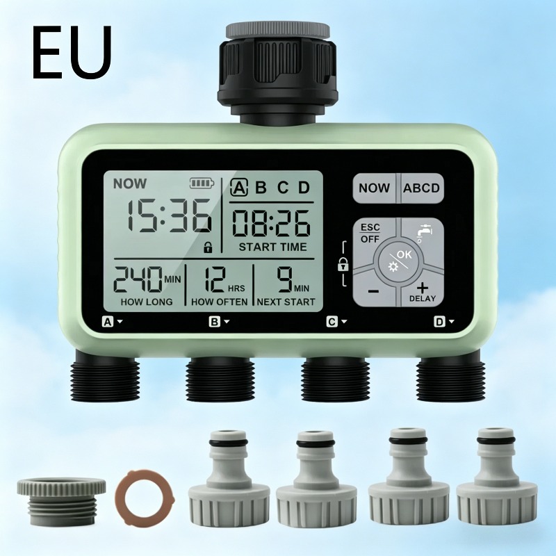 Yoocaa Smart Garden - Digitale Tuinbesproeiingstimer 4 Aansluitingen Onafhankelijke Besturing