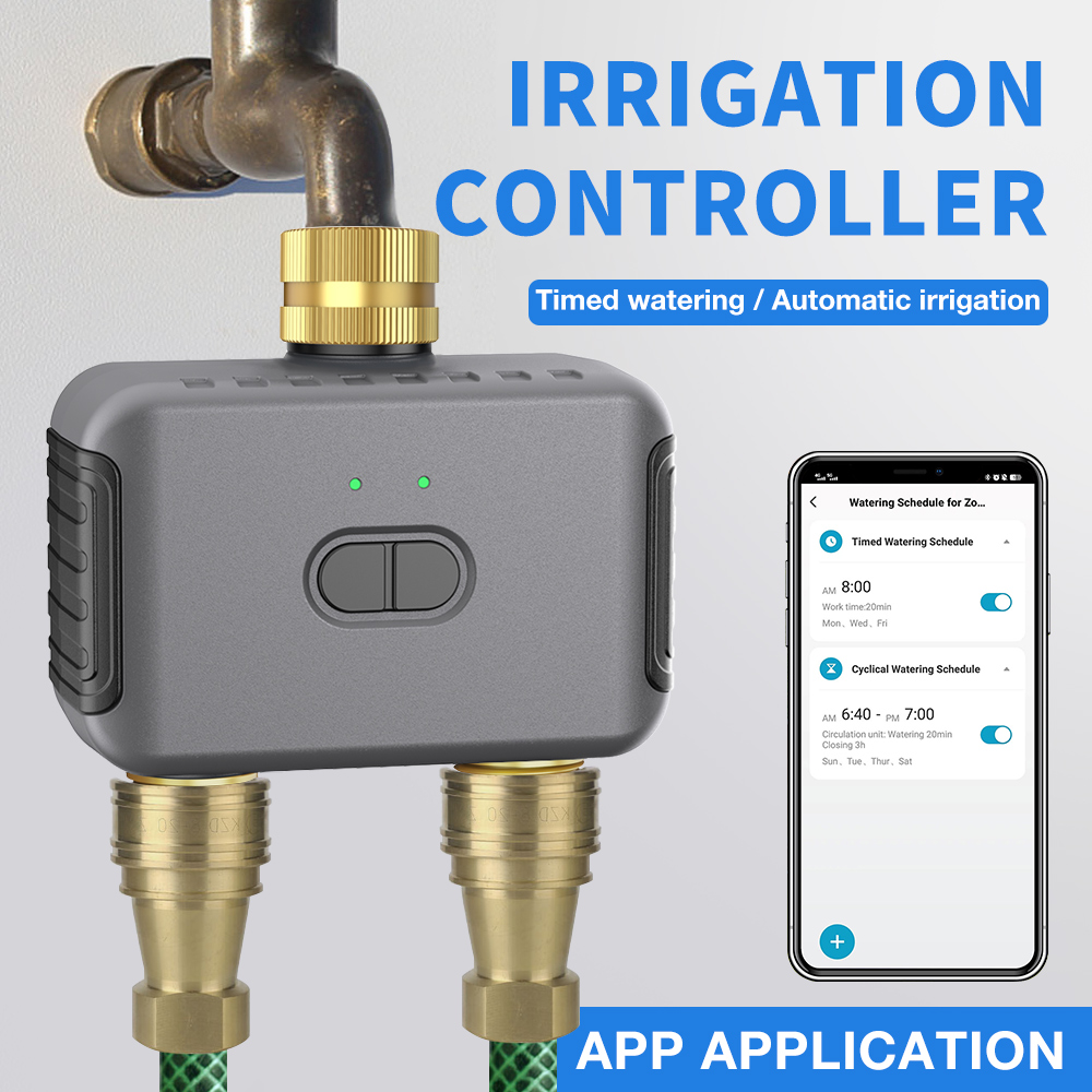 Yoocaa Smart Garden - Tuya 2-zone besproeiingstimer Tuin Automatische irrigatiecontroller
