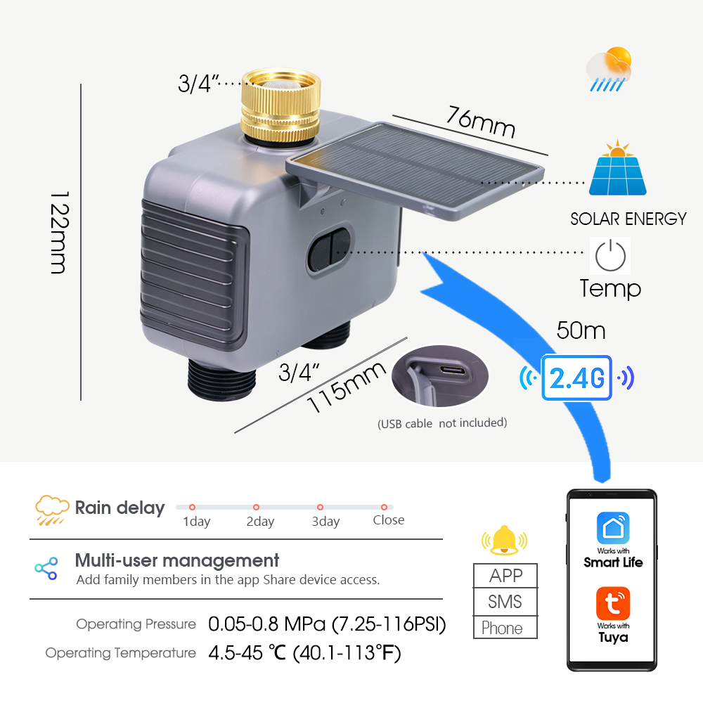 Tuay Smart Solar 2-zone irriga - Smart Garden Tap Timer recensie en prijs